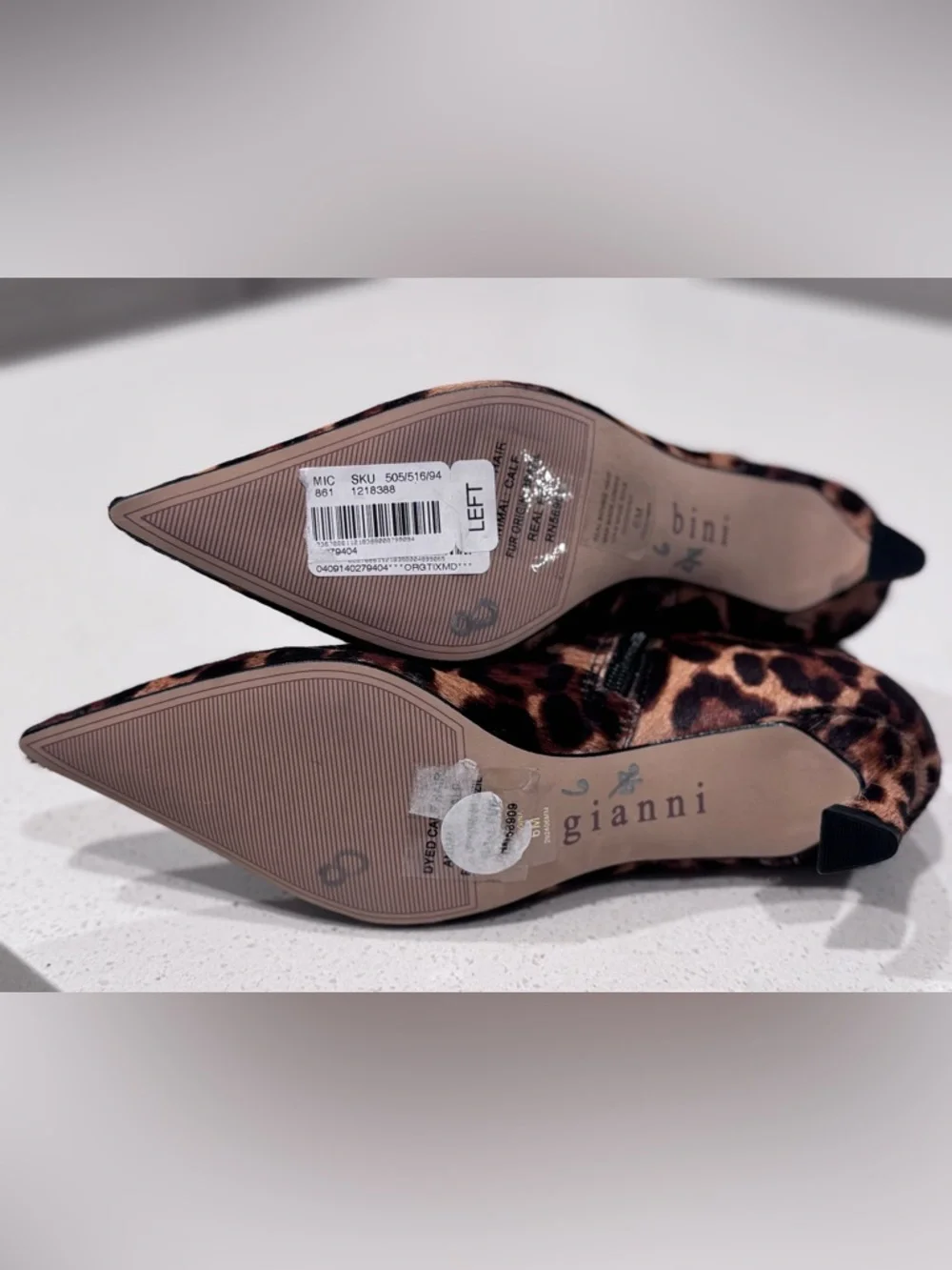 Gianni Bini Georgina Leopard Print Calf Hair Kitten Heel Booties Size 6M - Picture 8 of 13